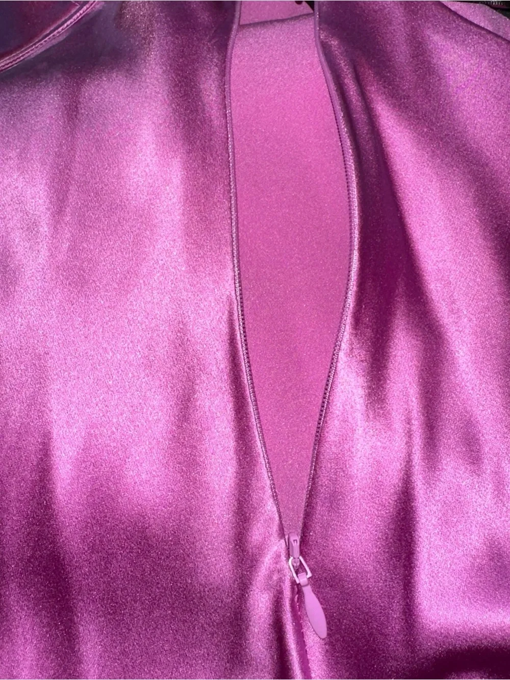 SER.O.YA Pink Silk Asymmetric Sweet Heart Neckline Long Dress Size S - Picture 15 of 16